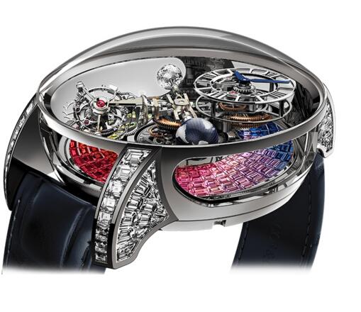 (image for) Jacob & Co Replica AT800.40.BD.UD.A Astronomia Tourbillon Baguette Rainbow Sapphires watch